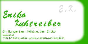 eniko kuhtreiber business card