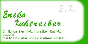 eniko kuhtreiber business card